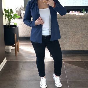 Ann Taylor Loft Blue One Button Blazer Jacket Size 4